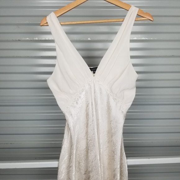 Midi Length Silky Slip Dress Cream Color size Medium - Picture 4 of 11